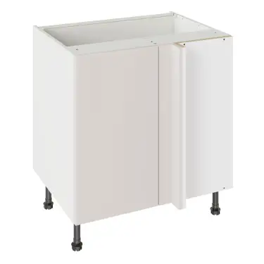 Click Here To Enlarge This Photo Of Kitchen Kit Slab Standard Flatpack 800 Blind Corner Base Kitchen Cabinet Standard MFC Light Grey with White Cabinet - FKKV4137