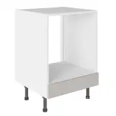 KitchenKit Value Slab Matt Light Grey 600 Oven Base Cabinet Flatpack - FKKV4105