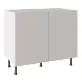 KitchenKit Value Slab Matt Light Grey 1000 Base Kitchen Cabinet Flatpack - FKKV4108