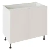 Kitchen Kit Slab Standard Flatpack 1000 Base Kitchen Cabinet Standard MFC Light Grey with White Cabinet - FKKV4108
