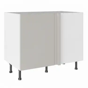 Click Here To Enlarge This Photo Of KitchenKit Value Slab Matt Light Grey 1000 Blind Corner Base Kitchen Cabinet Flatpack - FKKV4109