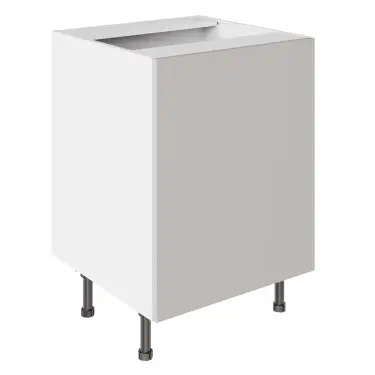 Click Here To Enlarge This Photo Of KitchenKit Value Slab Matt Light Grey 600 Sink/Hob Base Kitchen Cabinet Flatpack - FKKV4135