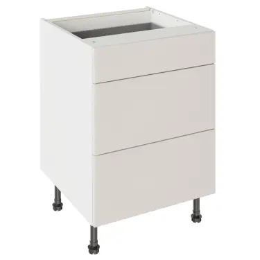 Click Here To Enlarge This Photo Of Kitchen Kit Slab Standard Flatpack 600 3 Drawer Base Kitchen Cabinet Standard MFC Light Grey with White Cabinet - FKKV4106