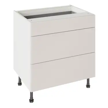 Click Here To Enlarge This Photo Of Kitchen Kit Slab Standard Flatpack 800 3 Drawer Base Kitchen Cabinet Standard MFC Light Grey with White Cabinet - FKKV4107