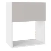 KitchenKit Value Slab Matt Light Grey 600 Microwave Wall Kitchen Cabinet Flatpack - FKKV4181