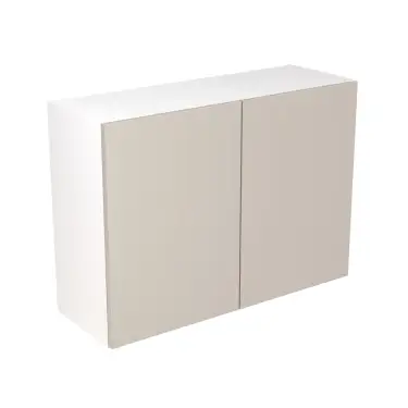 Click Here To Enlarge This Photo Of Kitchen Kit Slab Standard Flatpack 1000 Wall Kitchen Cabinet Standard MFC Light Grey with White Cabinet - FKKV4115