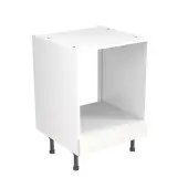 KitchenKit Slab Gloss White 600 Oven Base Cabinet Flatpack - FKKO3005