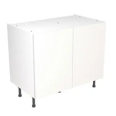 Click Here To Enlarge This Photo Of KitchenKit Slab Gloss White 1000 Base Kitchen Cabinet Flatpack - FKKO3008