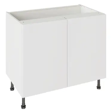 Click Here To Enlarge This Photo Of Kitchen Kit Slab Flatpack 1000 Base Kitchen Cabinet Gloss White with White Cabinet - FKKO3008