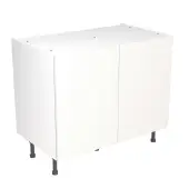 KitchenKit Slab Gloss White 1000 Base Kitchen Cabinet Flatpack - FKKO3008
