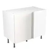 KitchenKit Slab Gloss White 1000 Blind Corner Base Kitchen Cabinet Flatpack - FKKO3009