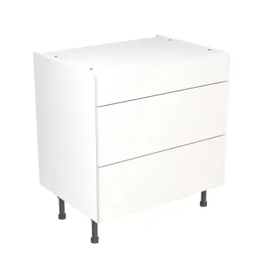 Click Here To Enlarge This Photo Of KitchenKit Slab Gloss White 800 3 Drawer Base Kitchen Cabinet Flatpack - FKKO3007