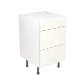 KitchenKit Slab Gloss White 500 3 Drawer Base Kitchen Cabinet Flatpack - FKKO3041