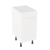 KitchenKit Slab Gloss White 400 Drawerline Base Kitchen Cabinet Flatpack - FKKO3076
