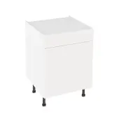 KitchenKit Slab Gloss White 600 Drawerline Base Kitchen Cabinet Flatpack - FKKO3078