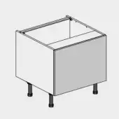 Kitchen Kit Slab Flatpack 600 Belfast Sink Base Kitchen Cabinet Gloss Cashmere with White Cabinet - FKKO3170