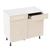 KitchenKit Slab Gloss Cashmere 1000 RH Drawerline Base Kitchen Cabinet Flatpack - FKKO3180
