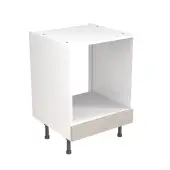 KitchenKit Slab Gloss Light Grey 600 Oven Base Cabinet Flatpack - FKKO3205
