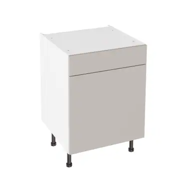 Click Here To Enlarge This Photo Of KitchenKit Slab Gloss Light Grey 600 Drawerline Base Kitchen Cabinet Flatpack - FKKO3278