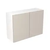 KitchenKit Slab Gloss Light Grey 1000 Wall Kitchen Cabinet Flatpack - FKKO3215