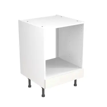 Click Here To Enlarge This Photo Of KitchenKit Slab Matt White 600 Oven Base Cabinet Flatpack - FKKO3305