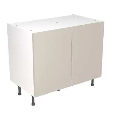 Click Here To Enlarge This Photo Of KitchenKit Slab Matt Light Grey 1000 Base Kitchen Cabinet Flatpack - FKKO3508