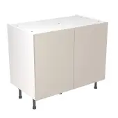 KitchenKit Slab Matt Light Grey 1000 Base Kitchen Cabinet Flatpack - FKKO3508