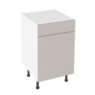 Click Here To Enlarge This Photo Of KitchenKit Slab Matt Light Grey 500 Drawerline Base Kitchen Cabinet Flatpack - FKKO3577