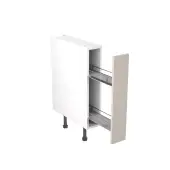 KitchenKit Slab Matt Light Grey 150 Base Pull Out Kitchen Cabinet Flatpack - FKKO3551