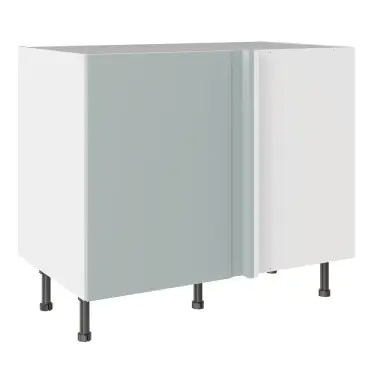 Click Here To Enlarge This Photo Of KitchenKit Slab Matt Aquamarine 1000 Blind Corner Base Kitchen Cabinet Flatpack - FKKO3609