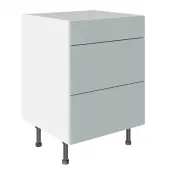 KitchenKit Slab Matt Aquamarine 600 3 Drawer Base Kitchen Cabinet Flatpack - FKKO3606