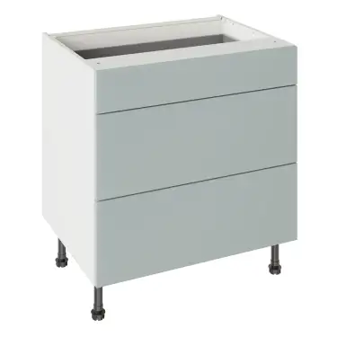 Click Here To Enlarge This Photo Of Kitchen Kit Slab Flatpack 800 3 Drawer Base Kitchen Cabinet Matt Aquamarine with White Cabinet - FKKO3707