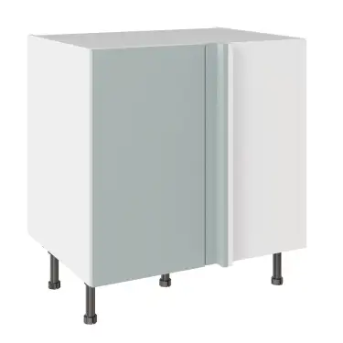 Click Here To Enlarge This Photo Of KitchenKit Slab Matt Aquamarine 800 Blind Corner Base Kitchen Cabinet Flatpack - FKKO3637