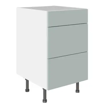 Click Here To Enlarge This Photo Of KitchenKit Slab Matt Aquamarine 500 3 Drawer Base Kitchen Cabinet Flatpack - FKKO3641