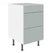 KitchenKit Slab Matt Aquamarine 500 3 Drawer Base Kitchen Cabinet Flatpack - FKKO3641