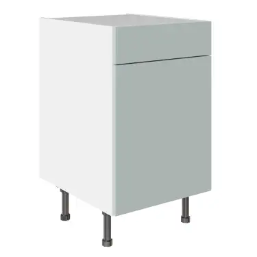 Click Here To Enlarge This Photo Of KitchenKit Slab Matt Aquamarine 500 Drawerline Base Kitchen Cabinet Flatpack - FKKO3677