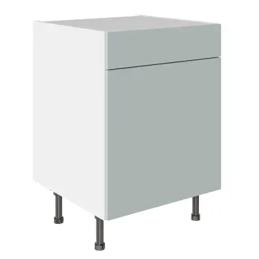 Click Here To Enlarge This Photo Of KitchenKit Slab Matt Aquamarine 600 Drawerline Base Kitchen Cabinet Flatpack - FKKO3678