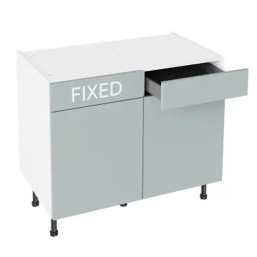 Click Here To Enlarge This Photo Of KitchenKit Slab Matt Aquamarine 1000 RH Drawerline Base Kitchen Cabinet Flatpack - FKKO3680