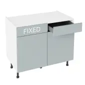 KitchenKit Slab Matt Aquamarine 1000 RH Drawerline Base Kitchen Cabinet Flatpack - FKKO3680