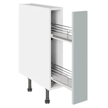 Click Here To Enlarge This Photo Of KitchenKit Slab Matt Aquamarine 150 Base Pull Out Kitchen Cabinet Flatpack - FKKO3651