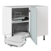 KitchenKit Slab Matt Aquamarine 1000 Base Kitchen Cabinet With Dual-Handed Nuvola Blind Corner Flatpack - FKKO3665