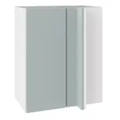 KitchenKit Slab Matt Aquamarine 600 Blind Corner Wall Kitchen Cabinet Flatpack - FKKO3616