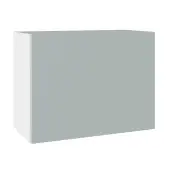 Kitchen Kit Slab Flatpack 600 Single Extractor Wall Kitchen Cabinet Matt Aquamarine with White Cabinet - FKKO3574
