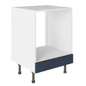 KitchenKit Slab Matt Blue 600 Oven Base Cabinet Flatpack - FKKO3705