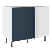 KitchenKit Slab Matt Blue 1000 Blind Corner Base Kitchen Cabinet Flatpack - FKKO3709