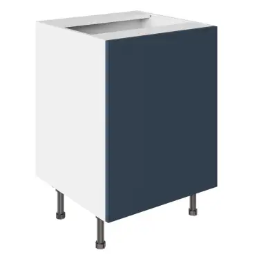 Click Here To Enlarge This Photo Of KitchenKit Slab Matt Blue 600 Sink/Hob Base Kitchen Cabinet Flatpack - FKKO3735