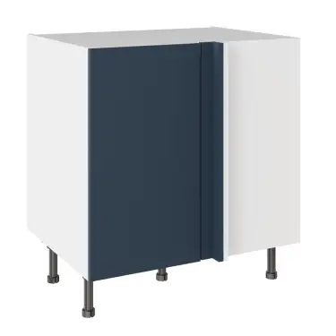 Click Here To Enlarge This Photo Of KitchenKit Slab Matt Blue 800 Blind Corner Base Kitchen Cabinet Flatpack - FKKO3737