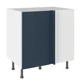 KitchenKit Slab Matt Blue 800 Blind Corner Base Kitchen Cabinet Flatpack - FKKO3737