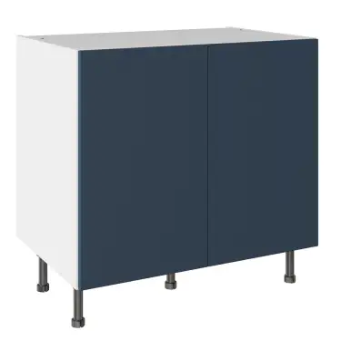 Click Here To Enlarge This Photo Of KitchenKit Slab Matt Blue 900 Base Kitchen Cabinet Flatpack - FKKO3771