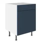 KitchenKit Slab Matt Blue 600 Drawerline Base Kitchen Cabinet Flatpack - FKKO3778